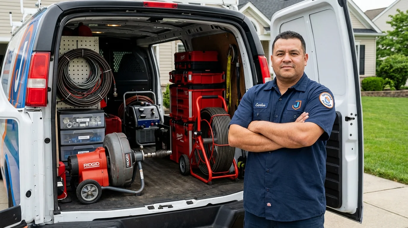 Professional drain cleaning equipment and Johns Plumbing LLC plumber in Hebbronville